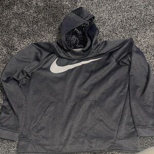 Nike Charcoal Hoodie with White Swoosh